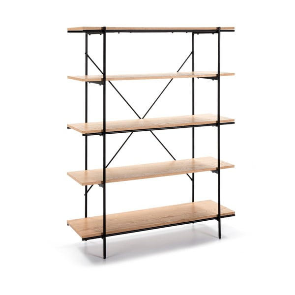 Regał w dekorze drewna dębowego z czarnymi elementami Marckeric Amina-image-2