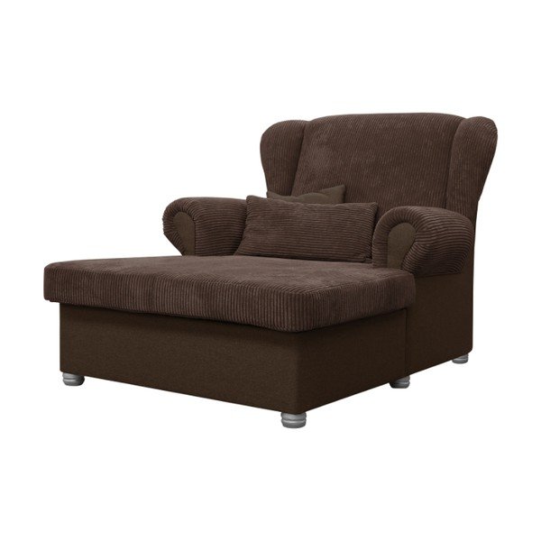 Ciemnobrązowy sztruksowy szezlong Lord – Ropez