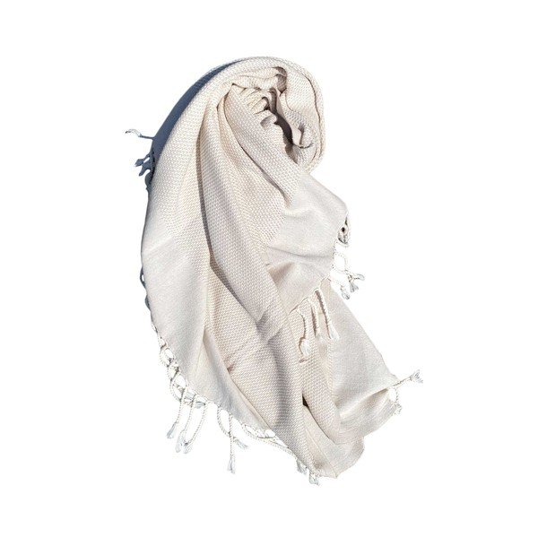 Beżowy bawełniany koc plażowy 90x175 cm Retro – Foutastic-image-4