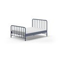 Niebieskie metalowe łóżko dwuosobowe ze stelażem 140x200 cm BRONXX – Vipack