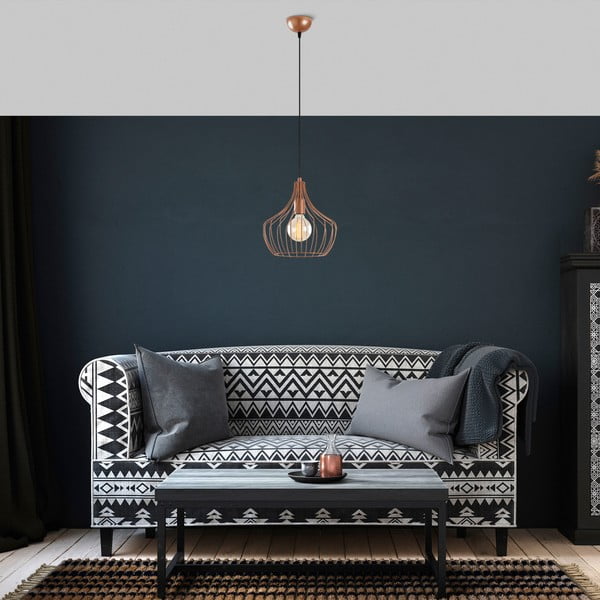 Lampa wisząca w kolorze miedzi z metalowym kloszem ø 27 cm Mezopotamya – Opviq lights-image-1