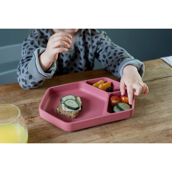 Czerwony silikonowy talerz dla dzieci 16x25 cm – Kindsgut-image-4