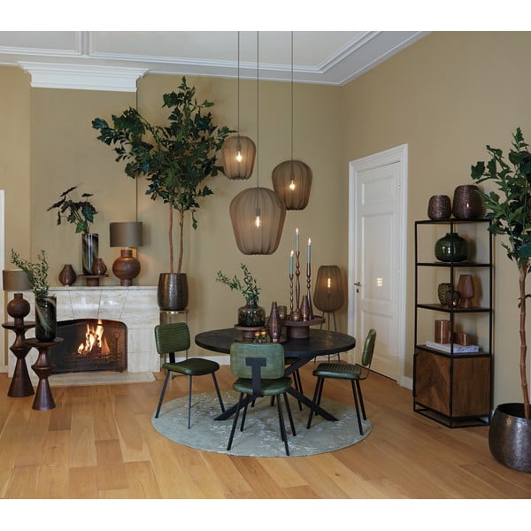 Czarny okrągły stół z blatem z drewna akacjowego ø 120 cm Yellov – Light & Living-image-1