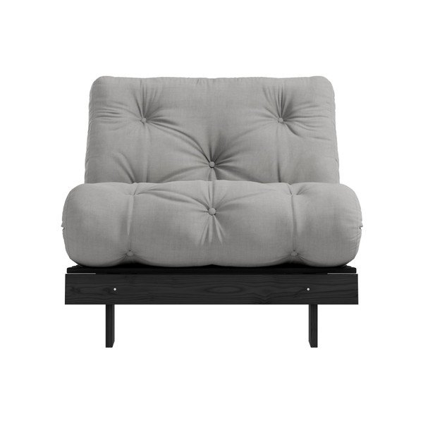 Fotel rozkładany z szarym obiciem Karup Design Roots Black/Grey-image-1