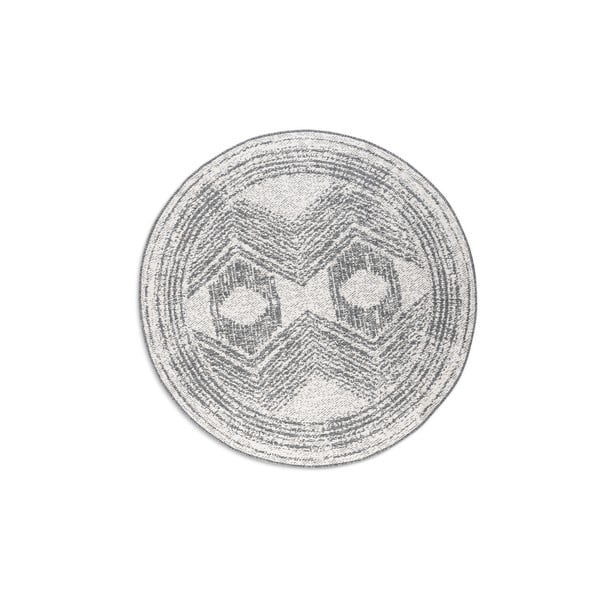 Szaro-kremowy okrągły dywan odpowiedni na zewnątrz ø 100 cm Gemini – Elle Decoration