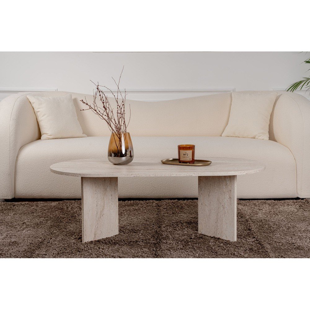 Beżowy stolik z półmatowym wykończeniem 60x119 cm Sable – Kalune Design (zdjęcie 6)