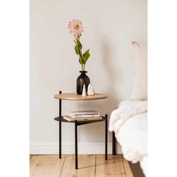 Czarno-naturalna szafka nocna z blatem w dekorze dębu Tu – noo.ma-image-4