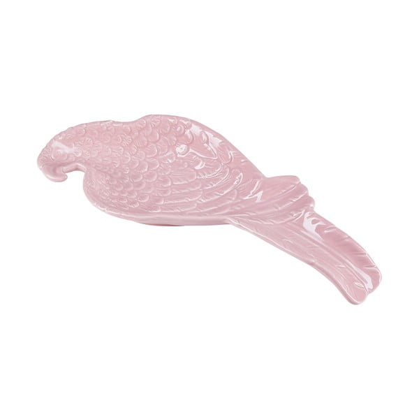 Różowy talerzyk w kształcie papugi Miss Étoile, 24,3x9,4 cm
