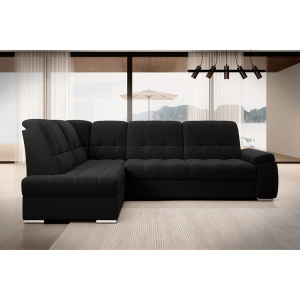 Czarny rozkładany/ze schowkiem narożnik (lewostronny/w kształcie litery L) Sado – ELTAP-image-3