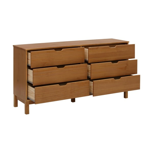 Niska komoda z litego drewna sosnowego w naturalnym kolorze 150x75 cm Post – Støraa-image-2