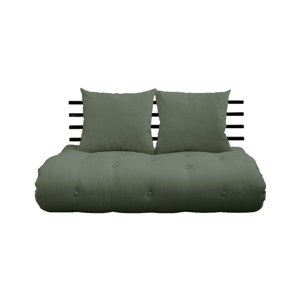 Sofa rozkładana z zielonym obiciem Karup Design Shin Sano Black/Olive Green