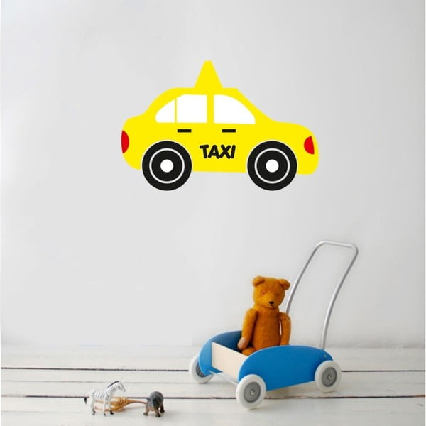 Żółta naklejka ścienna Taxi