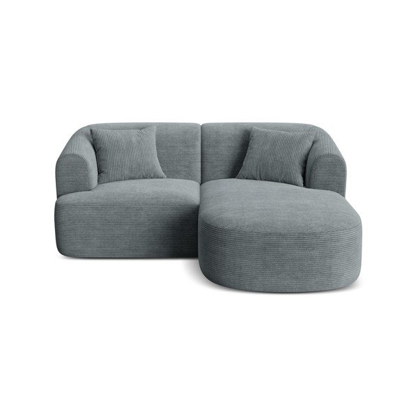 Ciemnoszary sztruksowy narożnik (prawostronny/z szezlongiem) Campi – Cosmopolitan Design