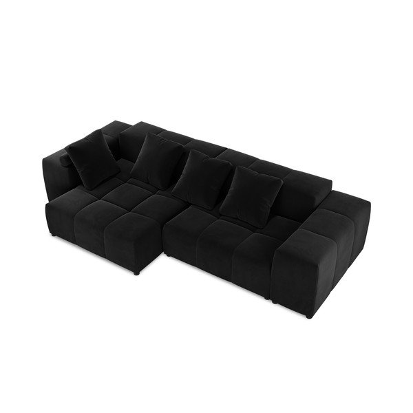 Czarny aksamitny narożnik (róg zmienny) Rome Velvet – Cosmopolitan Design-image-3