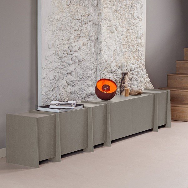 Szara szafka pod TV w dekorze jesionu 102x53x44 cm Brock – WOOOD-image-1