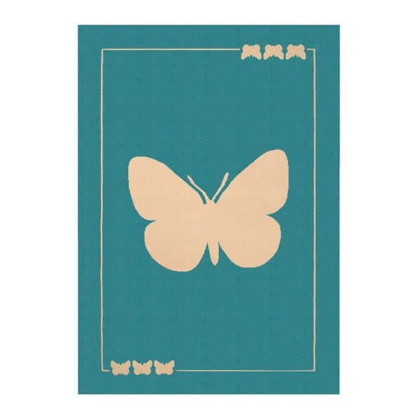 Turkusowy dywan dziecięcy Hanse Home Butterfly, 140x200 cm