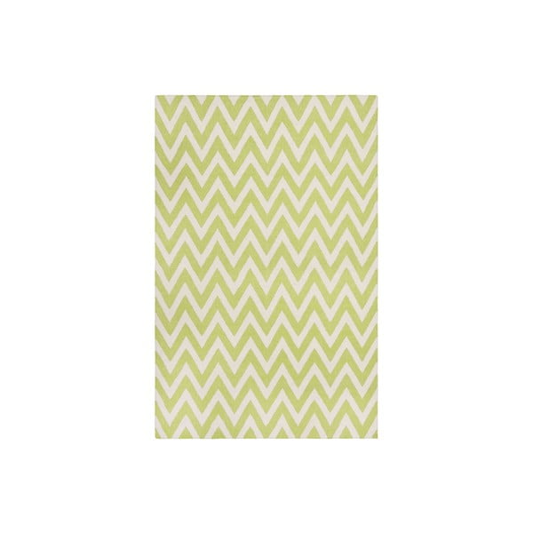 Zielono-biały wełniany dywan Safavieh Nelli, 182x121 cm