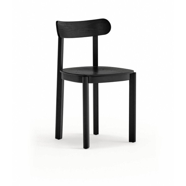 Czarne krzesło w dekorze jesionu Nara – Teulat