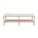 Biało-naturalny stolik z kamiennym blatem 140x60 cm Orwel – Rowico