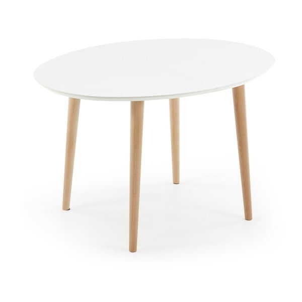 Biały rozkładany stół z białym blatem 90x120 cm Oqui – Kave Home