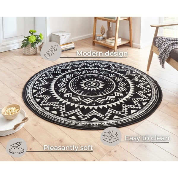 Czarny dywan Hanse Home Celebration Valencia, ⌀ 140 cm-image-3