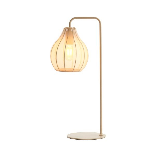 Beżowa lampa stołowa z tekstylnym kloszem (wysokość 60,5 cm) Elati – Light & Living-image-1