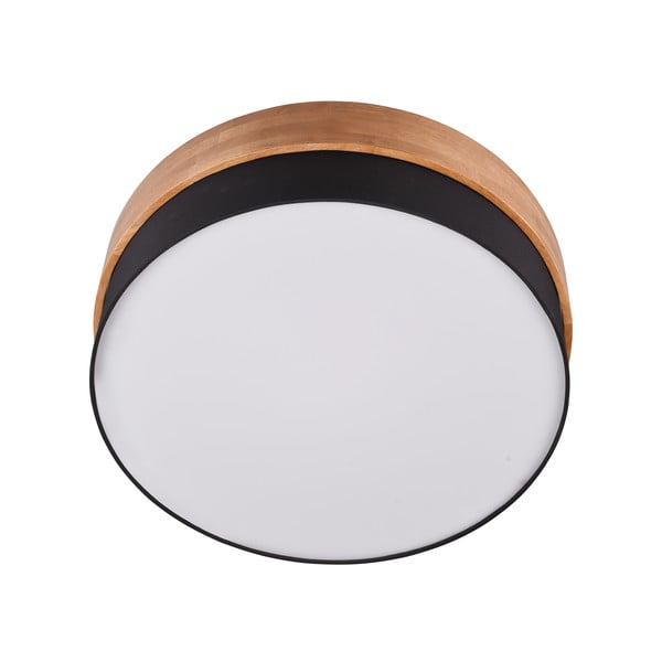 Czarno-naturalna lampa sufitowa z tekstylnym kloszem Seasons – Trio-image-2