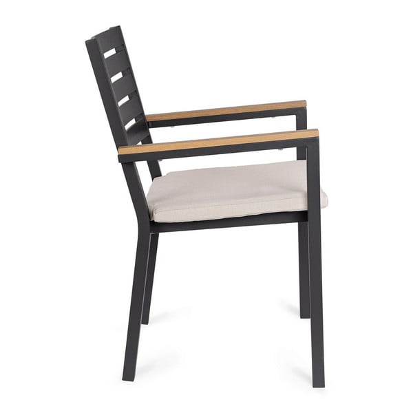 Antracytowe metalowe krzesła ogrodowe zestaw 4 szt. Henna   – Bizzotto-image-3