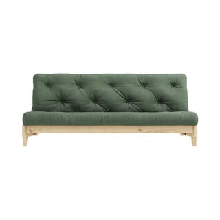 Sofa rozkładana z zielonym pokryciem Karup Design Fresh Natural/Olive Green
