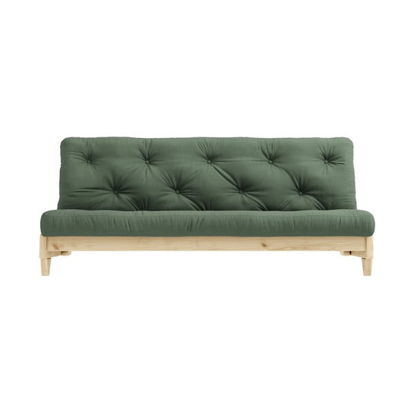 Sofa rozkładana z zielonym pokryciem Karup Design Fresh Natural/Olive Green