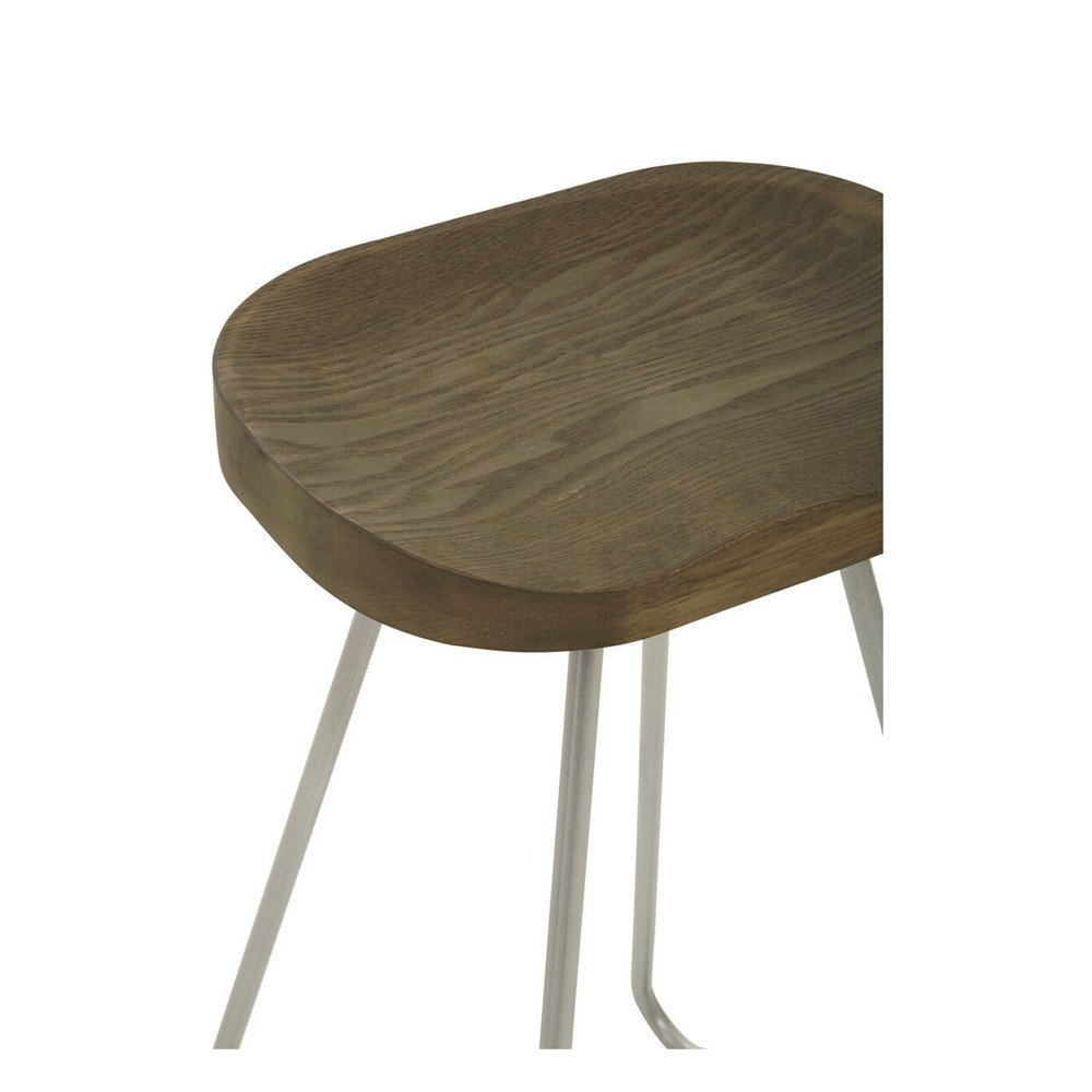 Hoker z litego drewna wiązu w kolorze srebra/w naturalnym kolorze (wysokość siedziska 78 cm) District – Premier Housewares (zdjęcie 5)