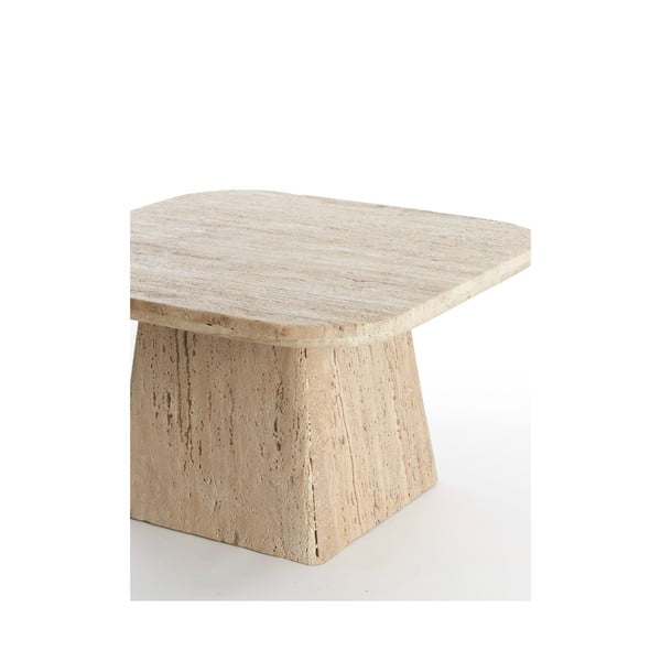 Beżowy stolik z kamiennym blatem 60x60 cm Kepami – Light & Living-image-3