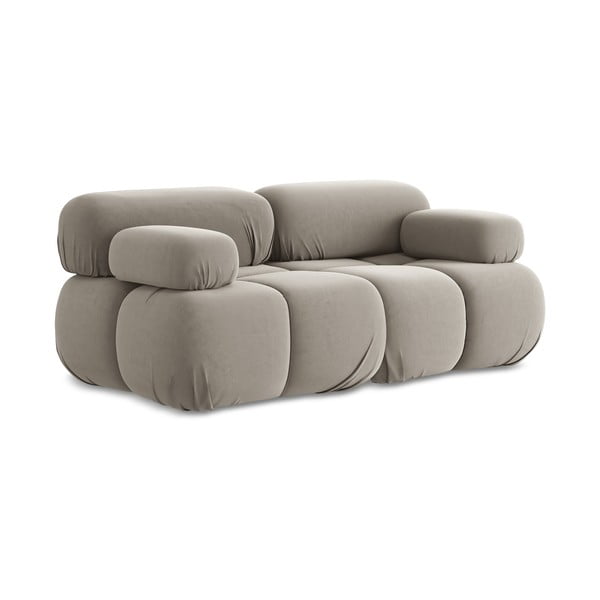 Beżowa aksamitna sofa modułowa 190 cm Lokua – Makamii-image-3