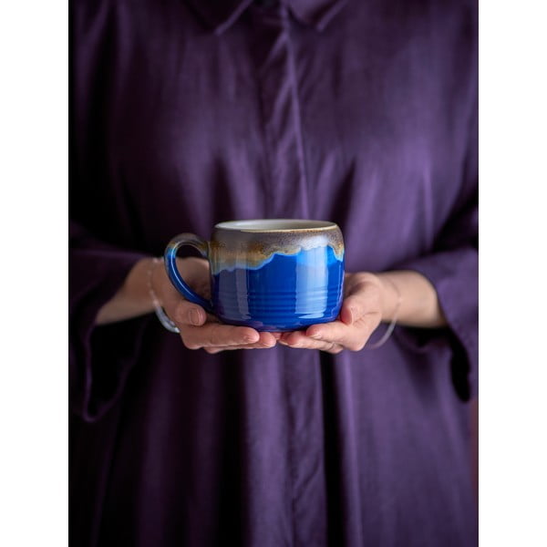 Niebiesko-brązowe kamionkowe kubki zestaw 4 szt. 400 ml Sheen – Bloomingville-image-2