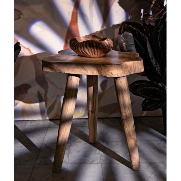 Stołek z litego drewna tekowego w naturalnym kolorze Budut – Mauro Ferretti-image-1