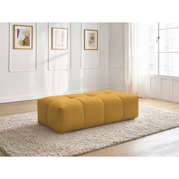 Musztardowy podnóżek z tkaniny szenilowej Everest – Bobochic Paris-image-1