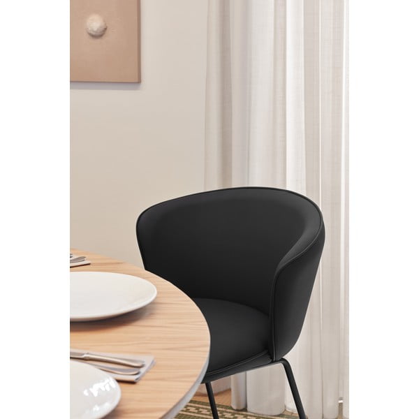 Czarne tapicerowane fotele jadalniane zestaw 2 szt. Add – Teulat-image-1