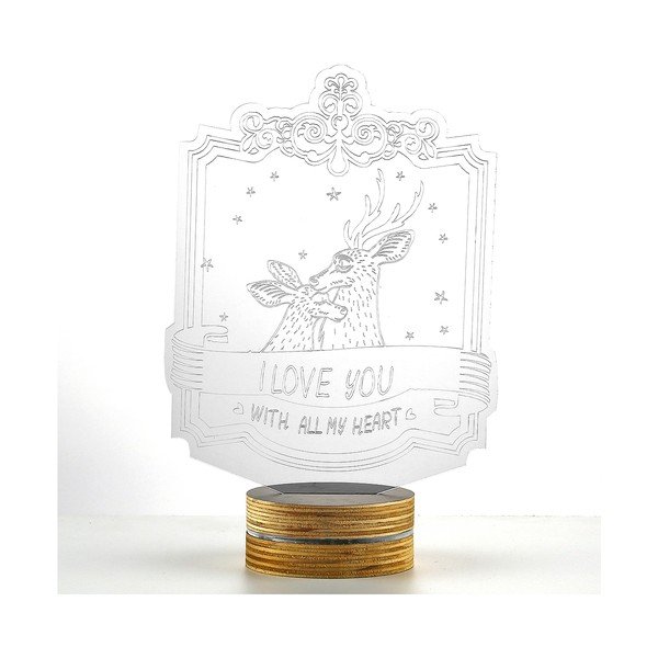 Lampa 3D stołowa I love you-image-2
