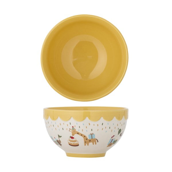 Żółto-kremowa kamionkowa miska dla dzieci ø 13,5 cm Celebrate – Bloomingville Mini-image-4