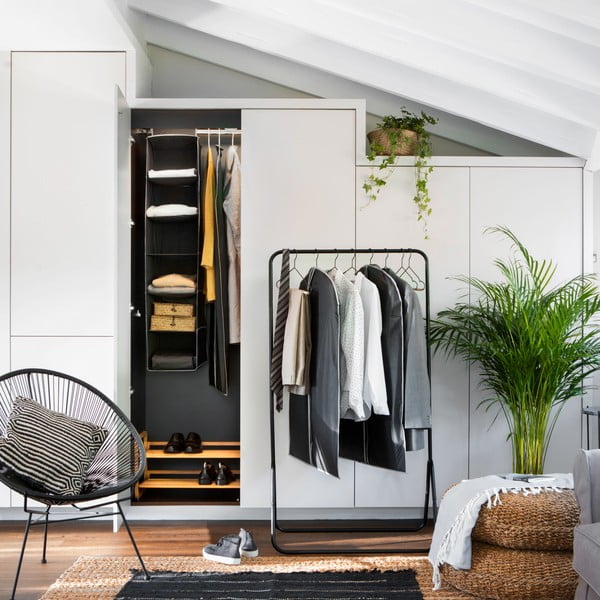 Czarny wiszący organizer do szafy z 6 przegrodami Compactor Garment So-image-1