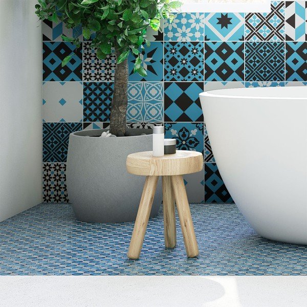 Zestaw 30 naklejek ściennych Ambiance Azulejos Talia, 15x15 cm-image-4