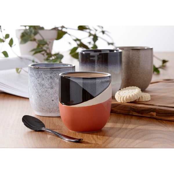 Czarno-biały kubek z kamionki Ladelle Cafe, 300 ml-image-1