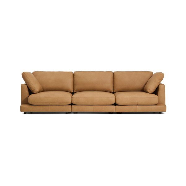 Brązowa skórzana sofa 300 cm Gala – Kave Home-image-2