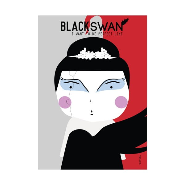 Plakat NiñaSilla Black Swan, 21x42 cm