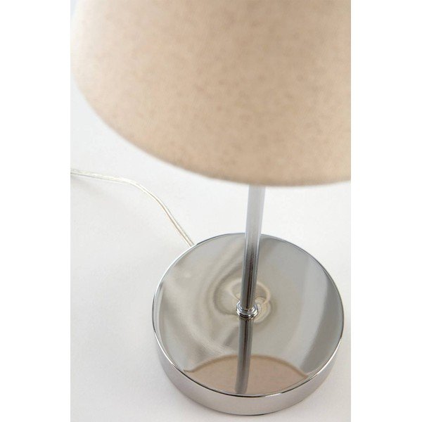 Beżowa/w kolorze srebra z połyskiem tekstylna lampa stołowa (wysokość 39 cm) Lasse – Jotex-image-4
