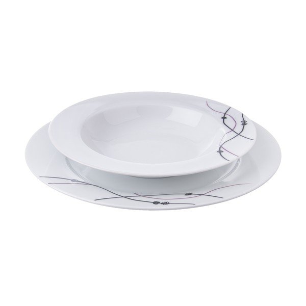 18-częściowy zestaw porcelanowych talerzy Orion Waves