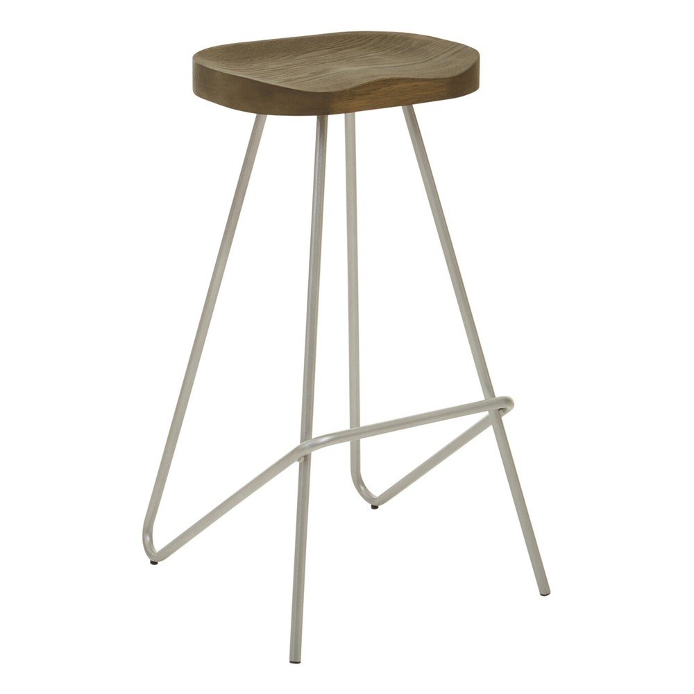 Hoker z litego drewna wiązu w kolorze srebra/w naturalnym kolorze (wysokość siedziska 78 cm) District – Premier Housewares