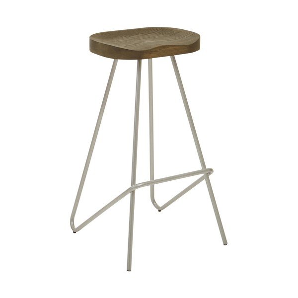 Hoker z litego drewna wiązu w kolorze srebra/w naturalnym kolorze (wysokość siedziska 78 cm) District – Premier Housewares