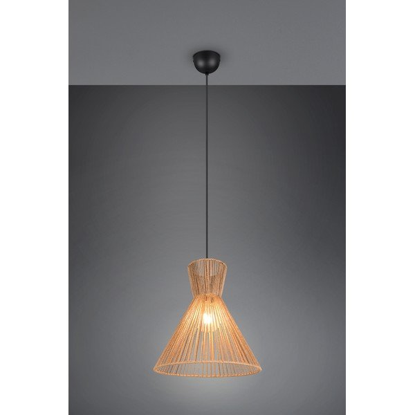 Metalowa lampa wisząca w naturalnym kolorze z kloszem plecionki papierowej ø 35 cm Rosalie – Reality-image-2