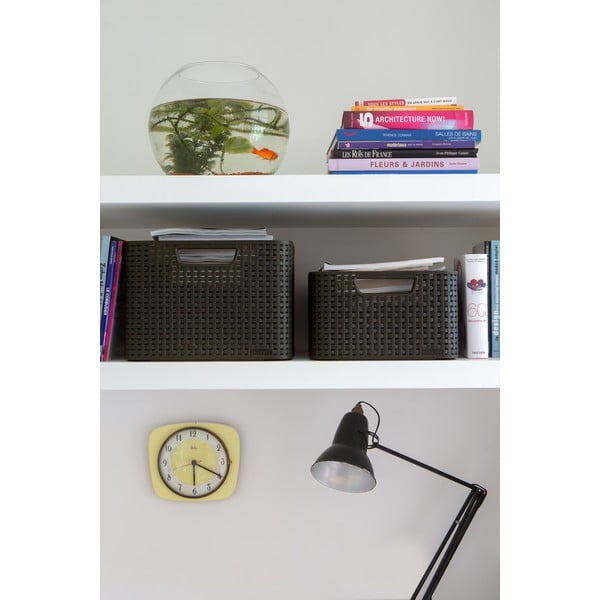 Ciemnobrązowy plastikowy pojemnik z pokrywką 29x39x19 cm Style – Curver-image-2